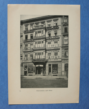 Blatt Architektur Berlin 1898 Apel´s Hotel Apel Krausenstrasse Geschäfte Ortsansicht